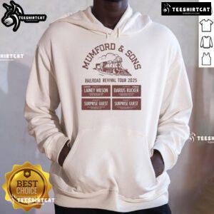 Official Mumford Sons Aug 37, 2025 Railroad Revival Tour hoodie featuring unique design and vibrant colors.