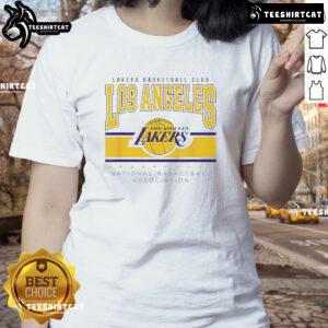 Official NBA Los Angeles Lakers Up Top Ladies Tee featuring vibrant team colors and logo, perfect for passionate fans.