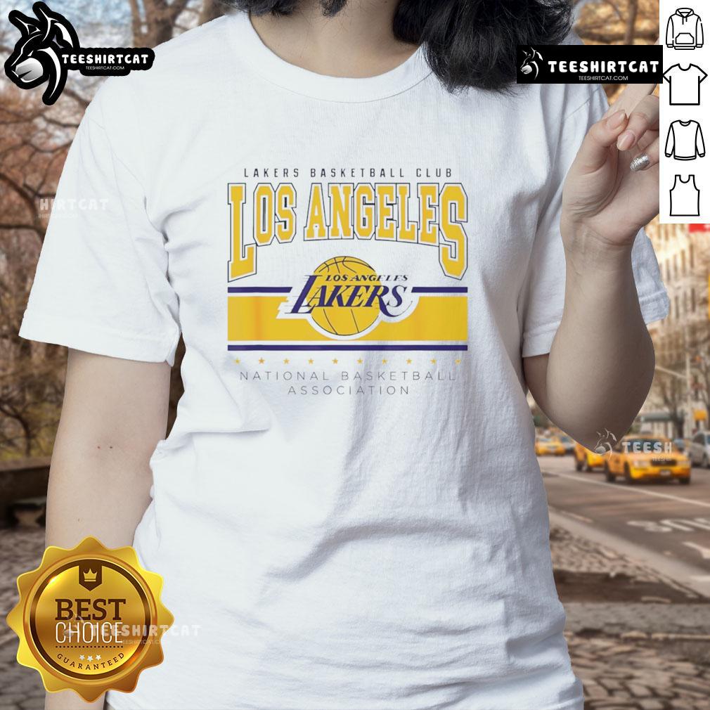 Official NBA Los Angeles Lakers Up Top Ladies Tee featuring vibrant team colors and logo, perfect for passionate fans.
