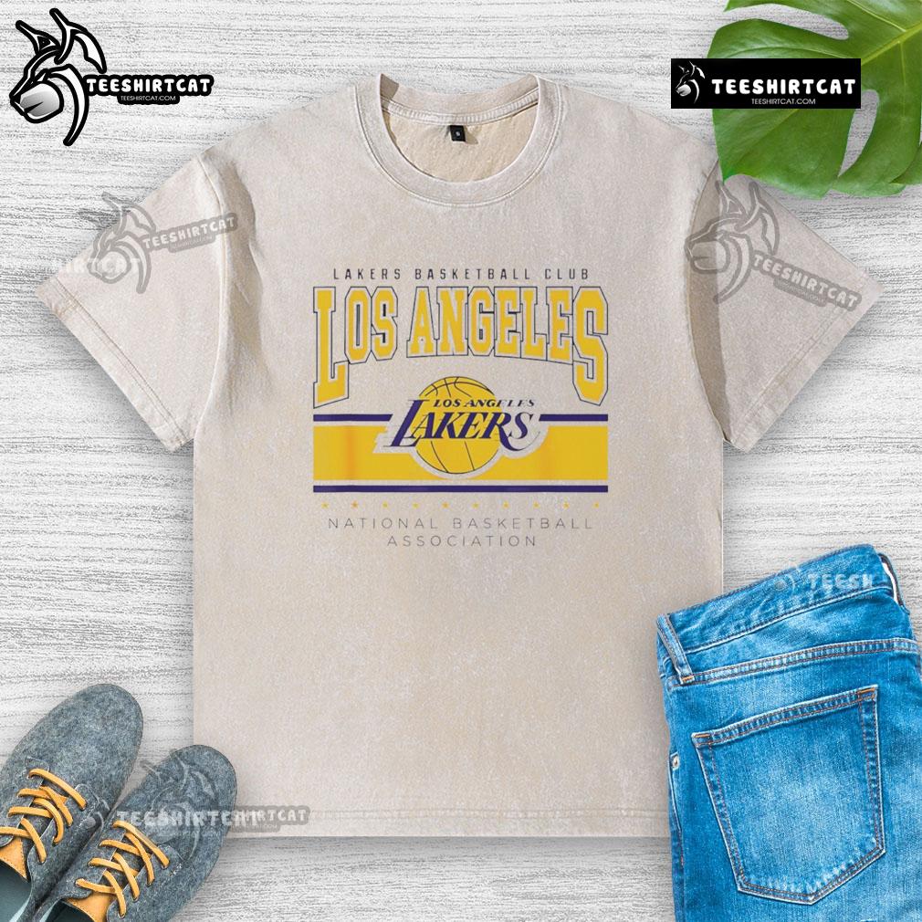 Official NBA Los Angeles Lakers Up Top Washed T-Shirt in vibrant purple, showcasing team logo and stylish design.