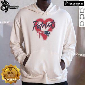 Alt Text: Official New England Patriots Football Spray Heart Hoodie featuring team colors and logo for fans and athletes.