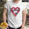 Alt Text: Official New England Patriots Football Spray Heart T-Shirt featuring a stylish heart design and team colors.