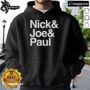 Official Nick Joe Paul Hoodie featuring stylish design and vibrant colors, perfect for fans and casual wear.