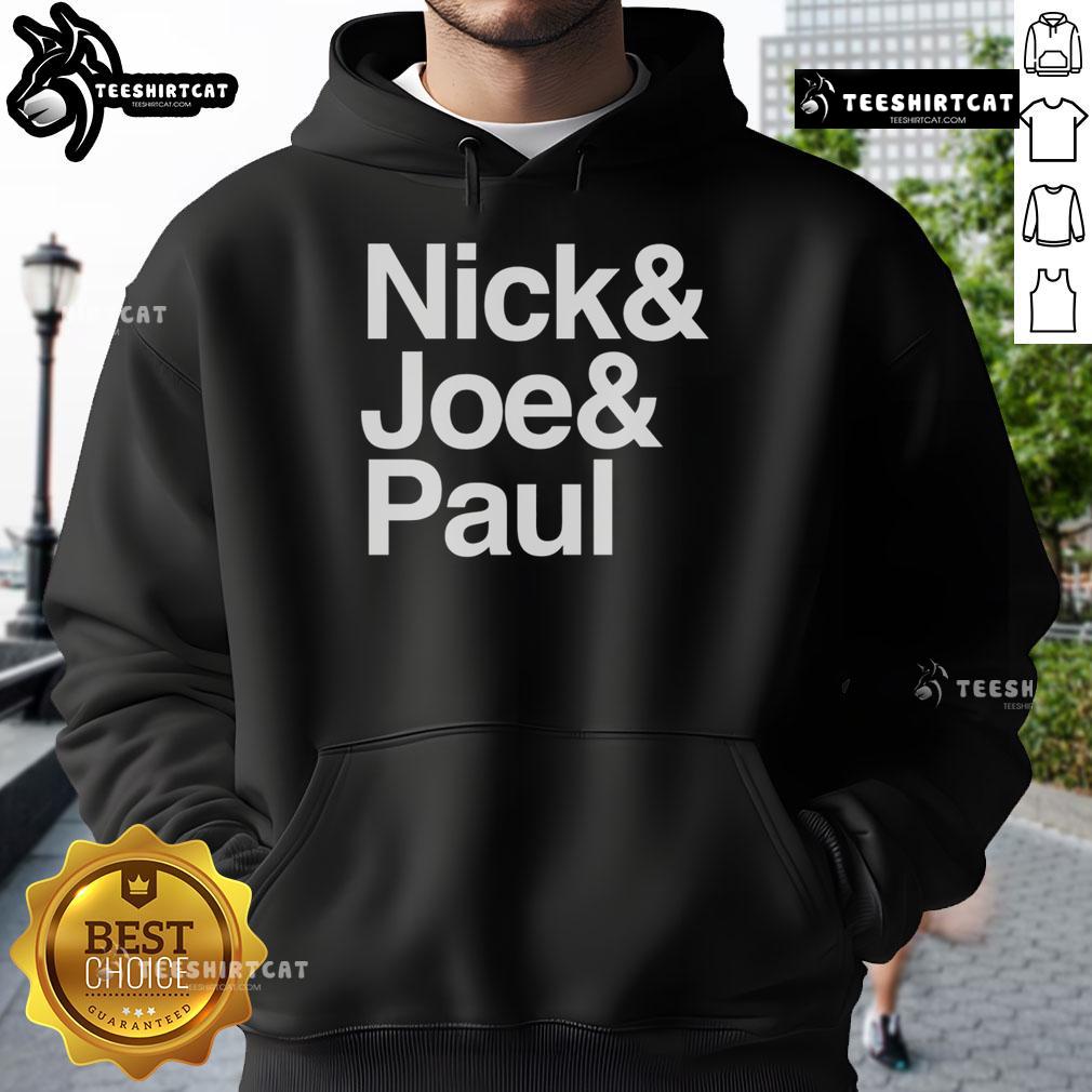 Official Nick Joe Paul Hoodie featuring stylish design and vibrant colors, perfect for fans and casual wear.