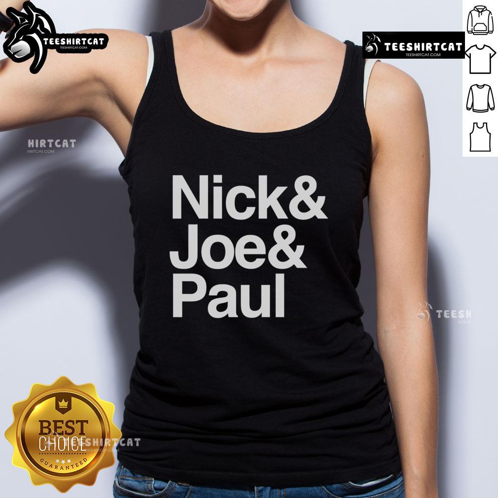 Official Nick Joe Paul tank top featuring vibrant colors and stylish design, perfect for casual wear.