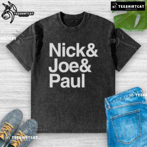 Official Nick Joe Paul washed t-shirt featuring a vintage design, perfect for casual wear and fan collections.