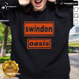 Official Oasis Swindon 2025 sweatshirt featuring a stylish design and vibrant colors for music fans and collectors.