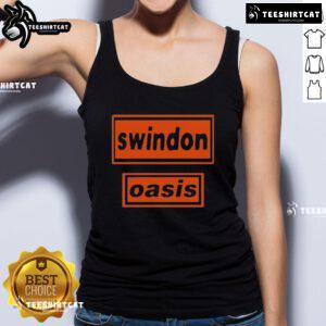 Official Oasis Swindon 2025 tank top featuring a stylish design and vibrant colors, perfect for fans and events.