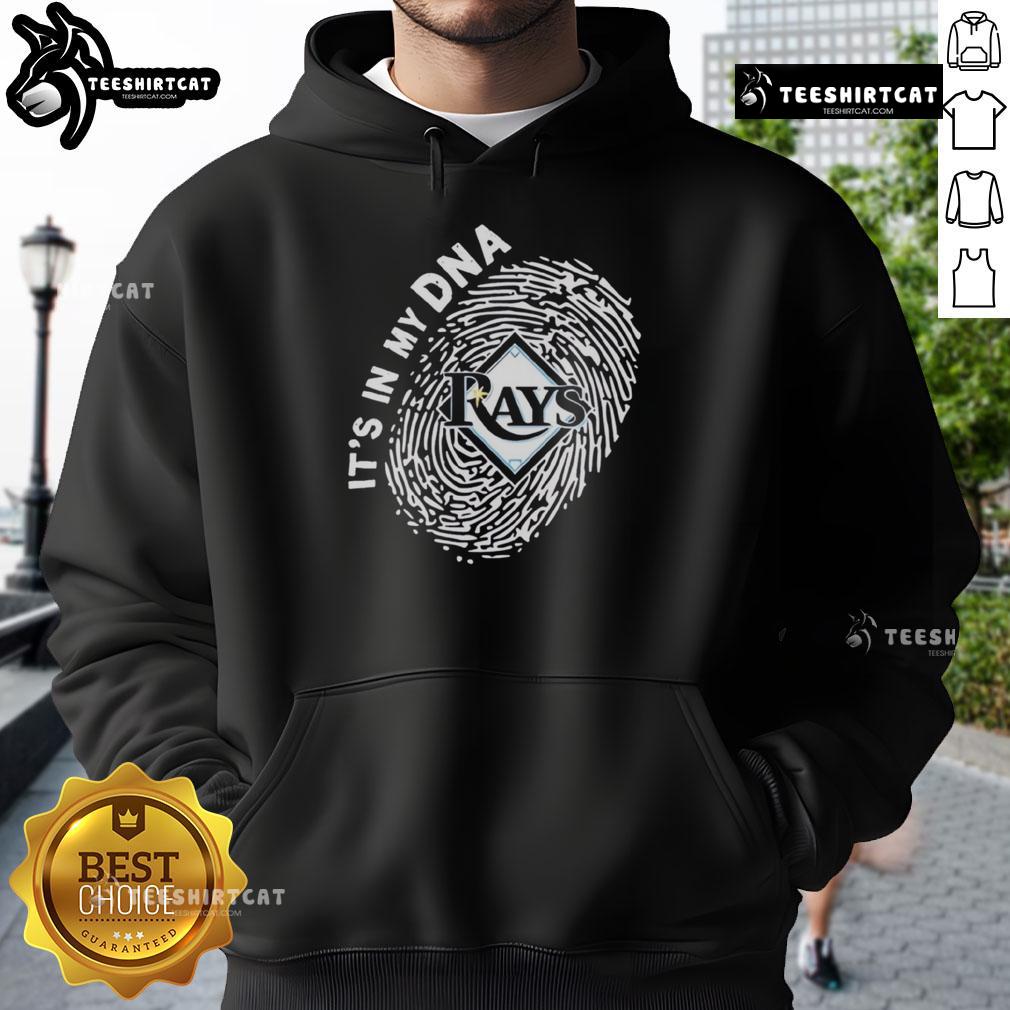 Official Tampa Bay Rays In My DNA Hoodie showcasing team colors and logo, perfect for fans and casual wear.