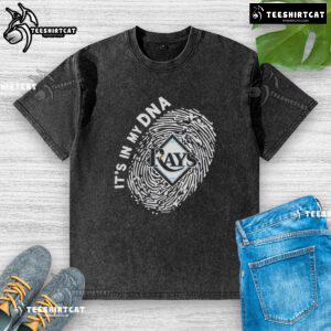 Alt Text: Official Tampa Bay Rays In My DNA washed t-shirt showcasing team pride and style for baseball fans.