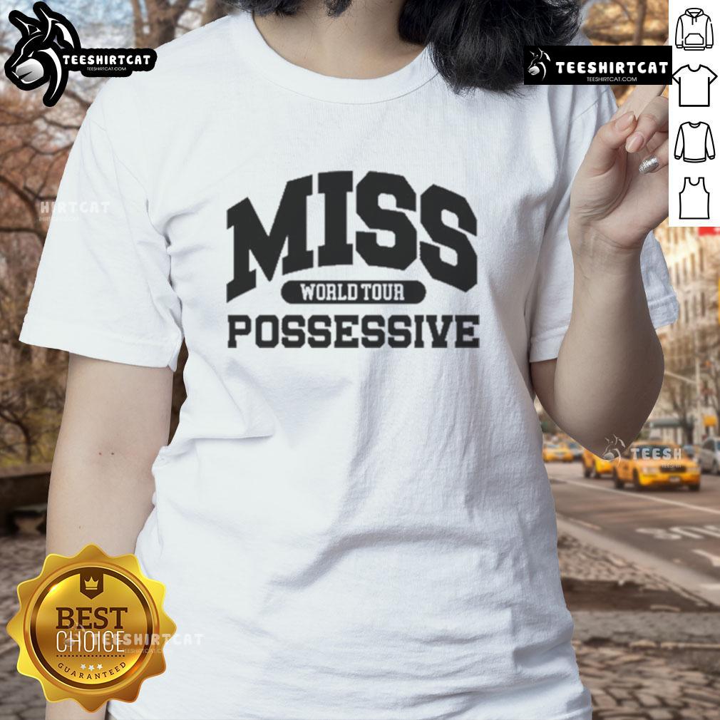 Official Tate McRae Miss Possessive World Tour ladies tee featuring stylish design and vibrant colors for fans.