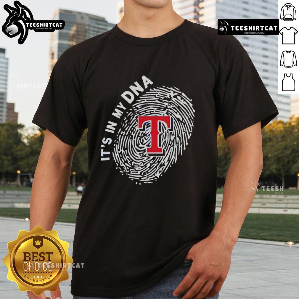 Official Texas Rangers In My DNA T-Shirt featuring bold graphics and team colors, perfect for Rangers fans.