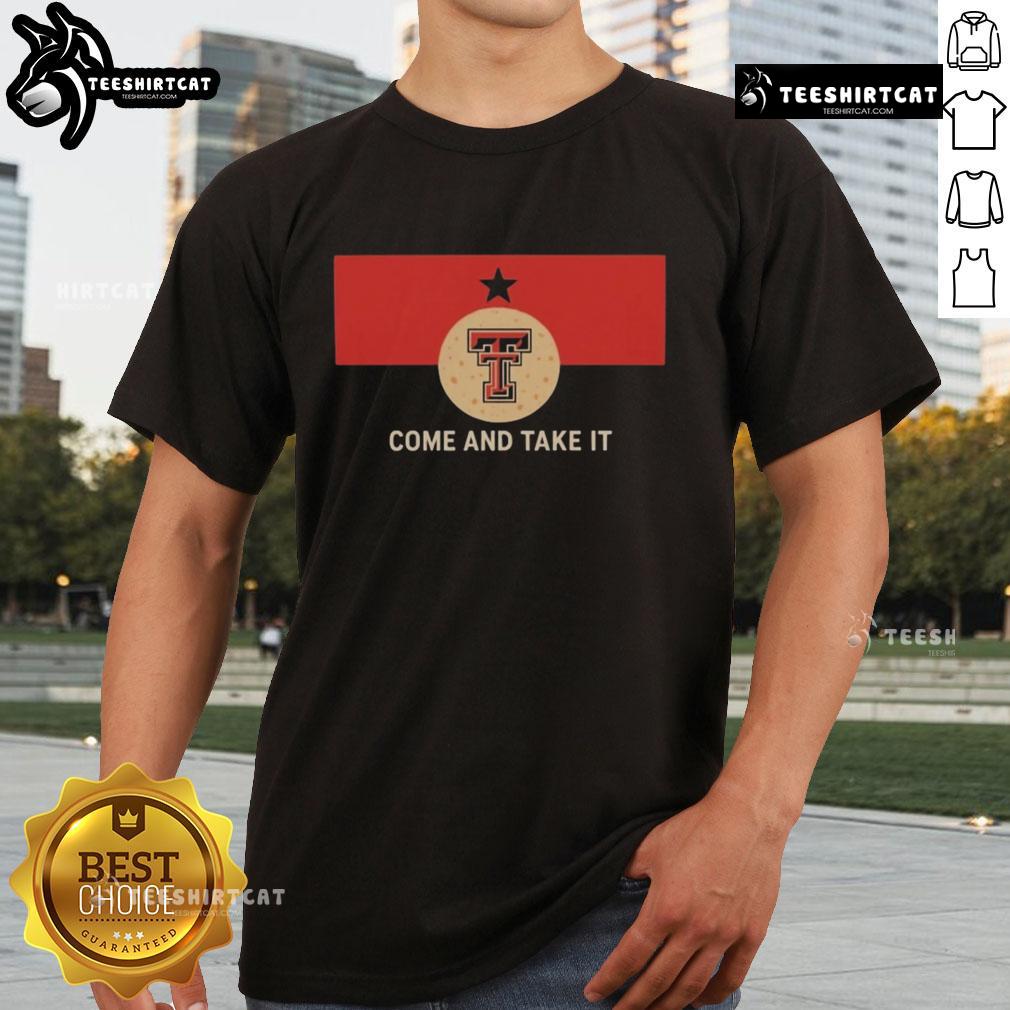 Official Texas Tech Red Raiders Come And Take It T-Shirt featuring bold team logo and vibrant colors for fans.