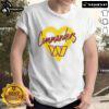 Alt Text: Official Washington Commanders Football Spray Heart T-Shirt featuring a stylish design for fans of the team.