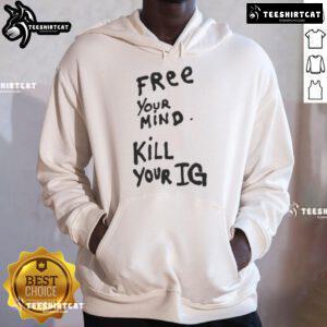 Original Joey Valence in a 'Free Your Mind, Kill Your IG' hoodie, showcasing a stylish streetwear look.