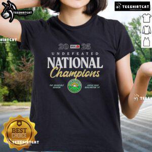 Original Vermont Green FC Undefeated National Champions 2025 Ladies Tee in vibrant colors, perfect for fans and supporters.