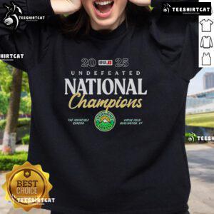 Alt Text: Original Vermont Green FC Undefeated National Champions 2025 Sweatshirt in vibrant green, showcasing team pride.