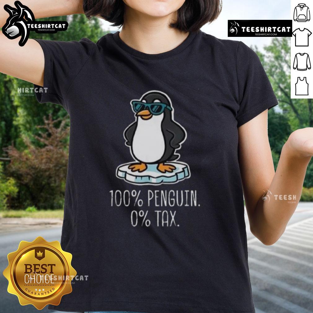 Premium 100% Penguin 0 Tax Ladies Tee in stylish design, perfect for casual wear and eco-conscious fashion enthusiasts.