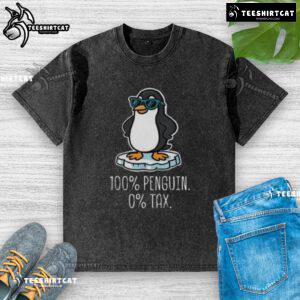 Alt Text: Premium 100% Penguin washed t-shirt, featuring a stylish design with 0 tax, perfect for casual wear.
