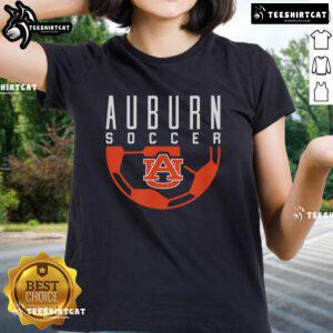 Premium Auburn Tigers soccer logo on ladies tee, featuring Auburn University gear for passionate fans.