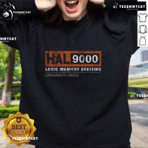 Premium HAL 9000 distressed classic sweatshirt featuring iconic design, perfect for sci-fi fans and casual wear.