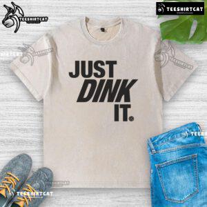 Premium Just Dink It Pickleball washed t-shirt in vibrant colors, perfect for pickleball enthusiasts and casual wear.