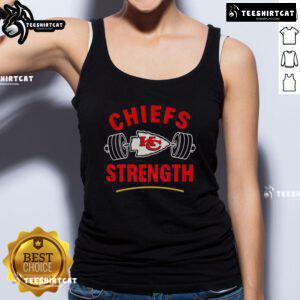 Premium Kansas City Chiefs Strength Gym Tank Top in red, featuring team logo and athletic fit for workouts and fans.