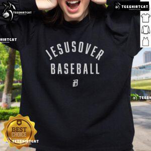 Premium Kyle Stowers Jesus Over Baseball Sweatshirt featuring a stylish design for baseball fans and believers.