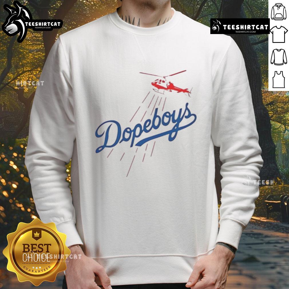 Premium Los Angeles Dodgers Dopeboys sweatshirt featuring bold graphics and a stylish design for sports fans.