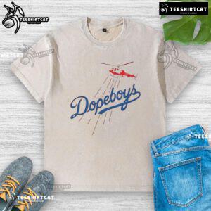 Premium Los Angeles Dodgers Dopeboys washed t-shirt showcasing a stylish design, perfect for baseball fans.