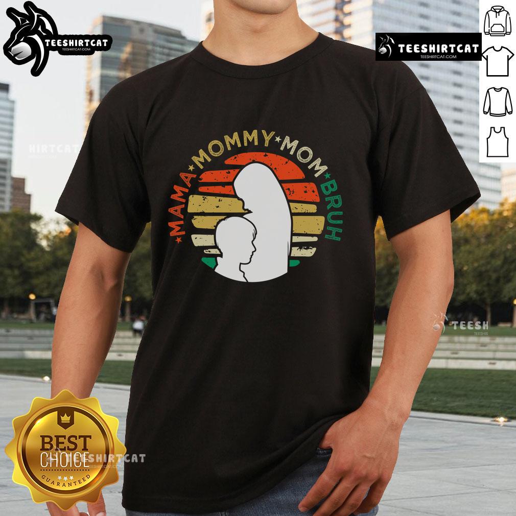 Alt Text: Premium Mama Mommy Mom Bruh T-Shirt for Boy Moms, showcasing a stylish and playful design for family bonding.