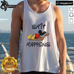 Premium Mickey Mouse Shit Happens Tank Top featuring vibrant graphics and a comfortable fit for casual wear.