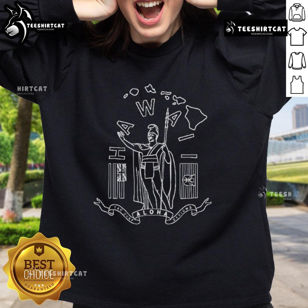 Premium Minimalist Hawaii King Kamehameha Islands Outline T-Shirt - Image 5