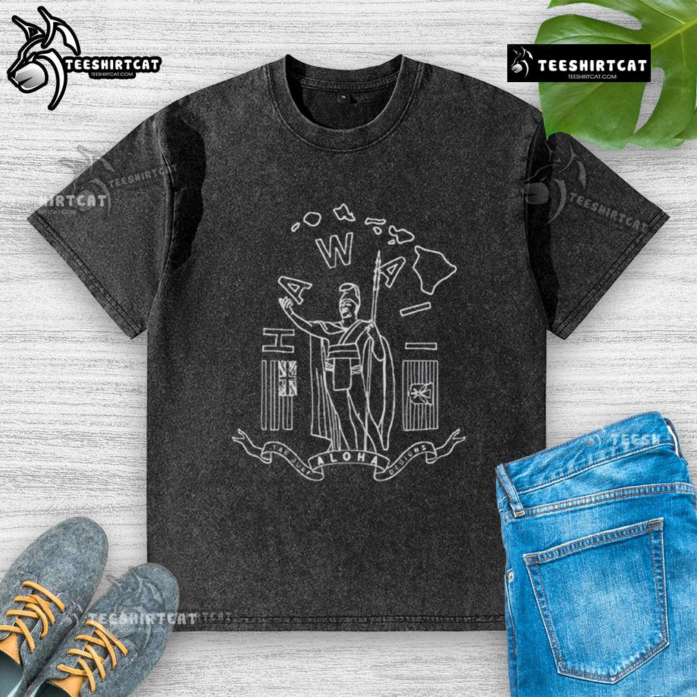 Premium Minimalist Hawaii King Kamehameha Islands Outline T-Shirt - Image 6