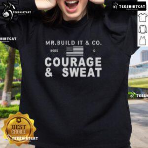Premium Mr. Build It Courage Sweat sweatshirt in black with motivational design, perfect for casual wear and inspiration.