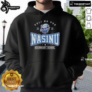 Premium Nasinu Secondary School Vuli Mo Vua 2025 Hoodie in navy blue, featuring school logo and stylish design.
