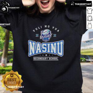 Premium Nasinu Secondary School Vuli Mo Vua 2025 sweatshirt in navy blue with school logo and vibrant design.