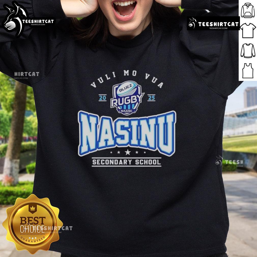 Premium Nasinu Secondary School Vuli Mo Vua 2025 sweatshirt in navy blue with school logo and vibrant design.