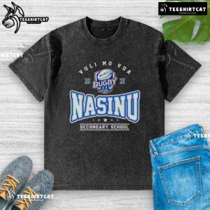 Premium Nasinu Secondary School Vuli Mo Vua 2025 washed t-shirt featuring vibrant school colors and logo.