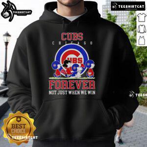 Premium Peanuts Charlie Brown Snoopy Chicago Cubs baseball hoodie - 'Forever, Not Just When We Win' design.