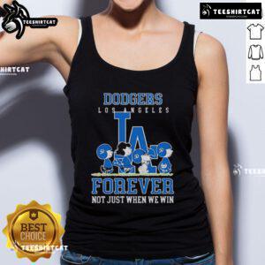 Premium Peanuts Charlie Brown Snoopy Dodgers baseball tank top, perfect for fans celebrating every game.