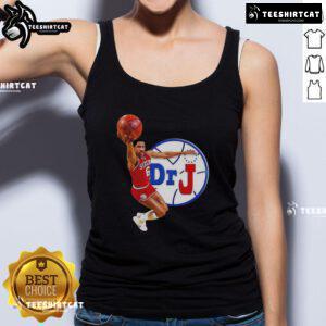 Premium Philadelphia 76ers Dr. J Dunk Tank Top features iconic design perfect for basketball fans and sports enthusiasts.