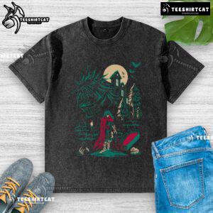 Premium Retro Vampire Madara Uchiha Moonlight Anime T-Shirt featuring a washed design, perfect for anime fans.