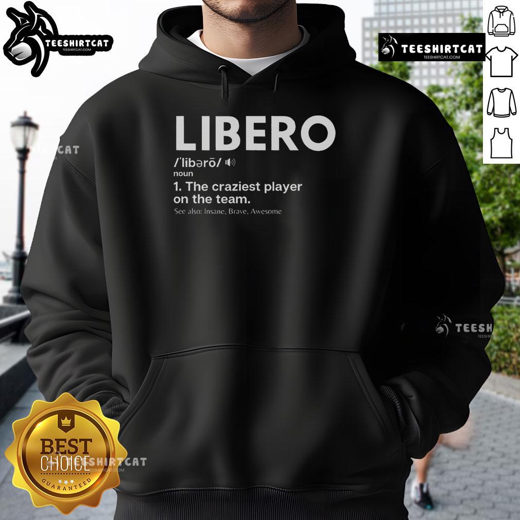 Premium Volleyball Players Defensive Specialist Libero Hoodie in action on the court, showcasing style and performance.