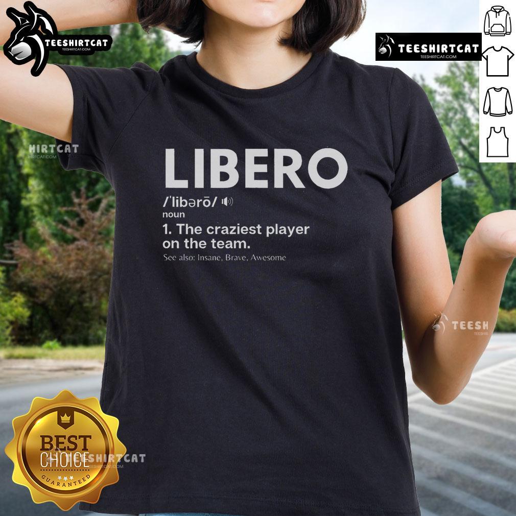 Premium volleyball players in action, featuring a defensive specialist libero wearing a stylish ladies tee.