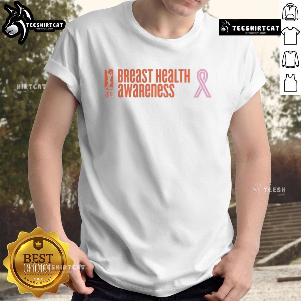 Premium WNBA Breast Health Awareness 20th T-Shirt featuring vibrant colors and a supportive design for breast cancer awareness.