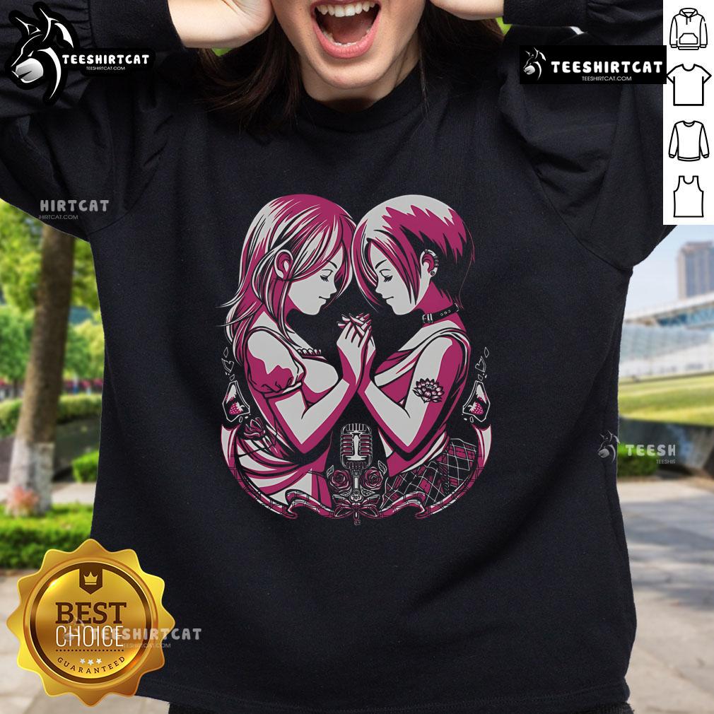 Pretty Broken Rose sweatshirt featuring Nana Komatsu and Nana Osaki from the anime, perfect for fans of the series.