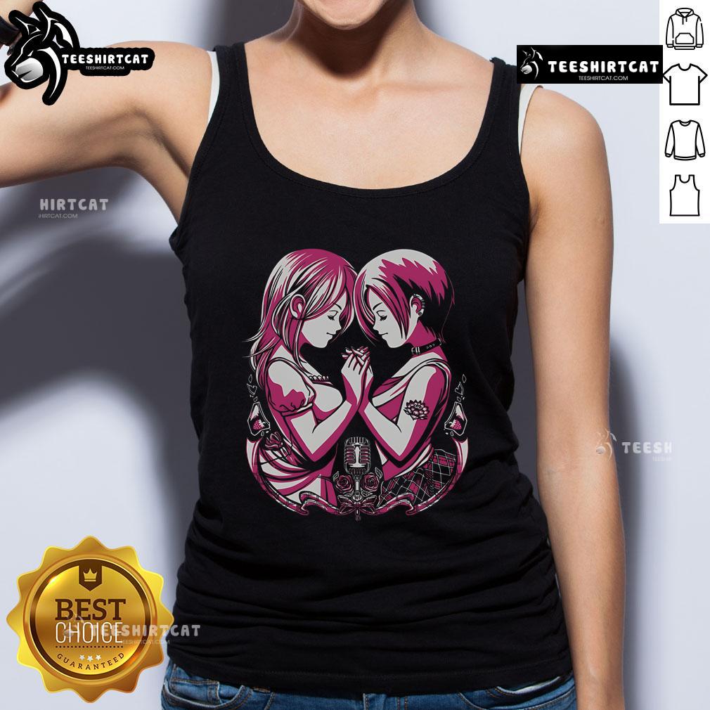 Alt Text: Pretty Broken Rose tank top featuring Nana Komatsu and Nana Osaki from anime, perfect for fans of the series.