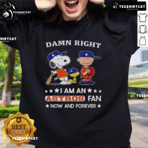 Astros fan sweatshirt featuring Snoopy and Charlie Brown, showcasing team spirit and playful design for loyal supporters.