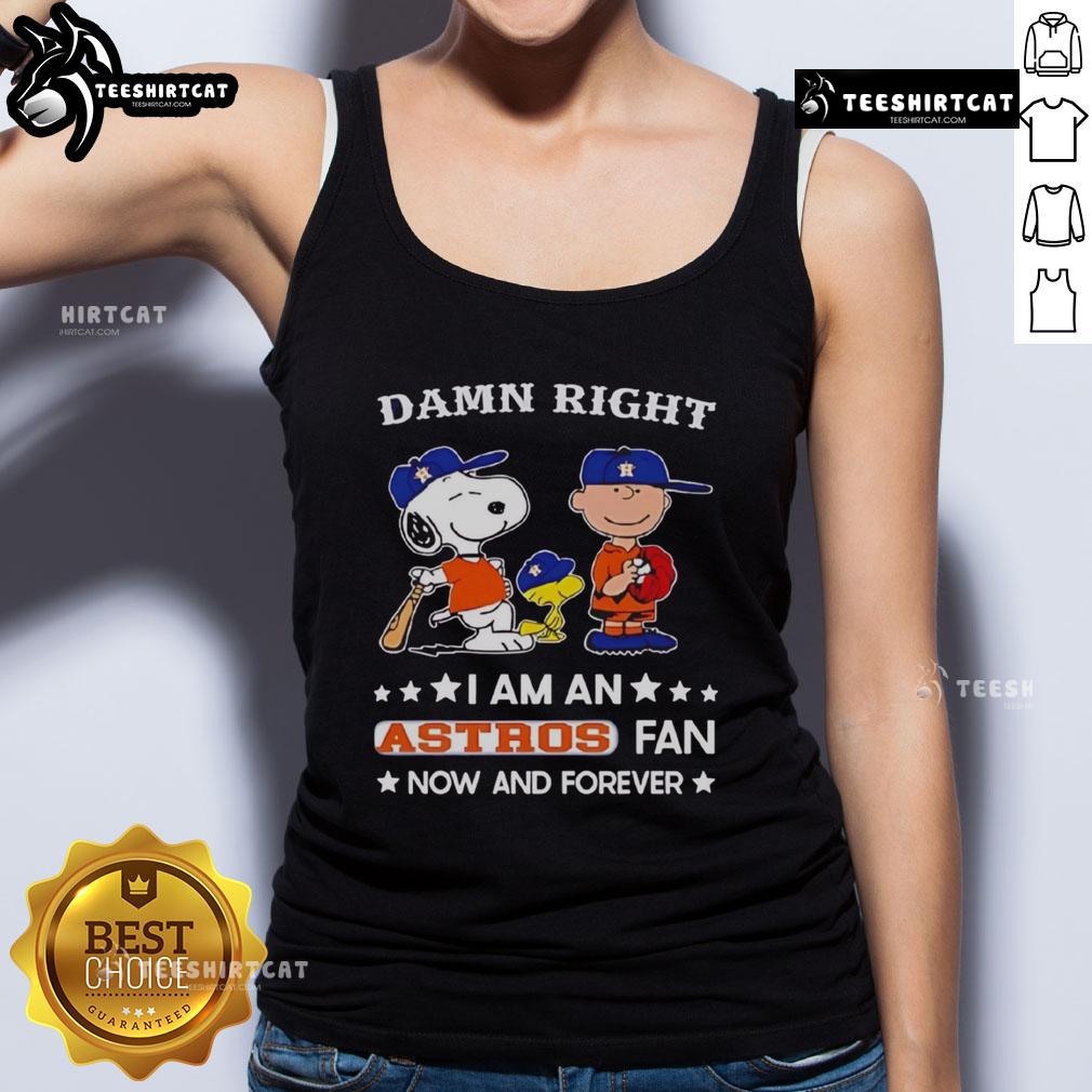 Astros fan tank top featuring Snoopy and Charlie Brown, showcasing team spirit and love for baseball.